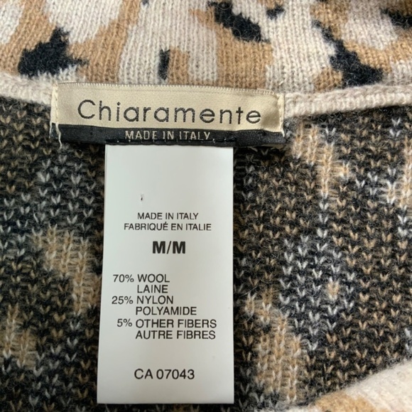 CHIARAMENTE Wool Blend One Button Animal Print Cardigan / Jacket MADE IN ITALY M - Picture 7 of 10